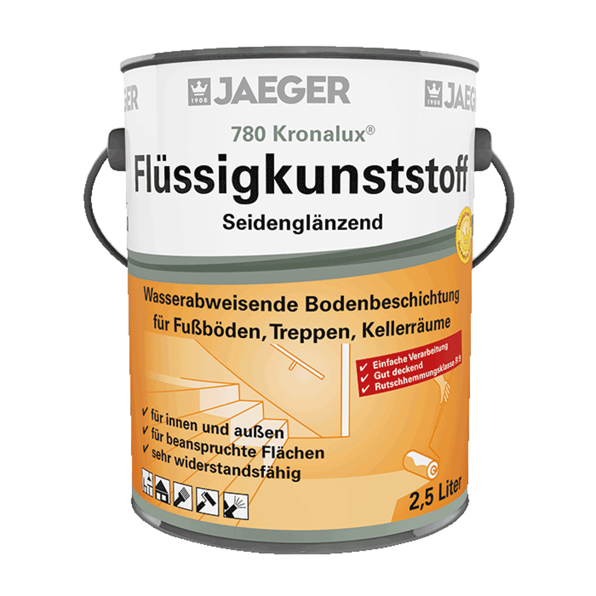 Jaeger Kronalux Flüssigkunststoff 2,5 lt 7807032-250 lh 7032 Kieselgrau